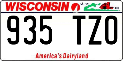 WI license plate 935TZO