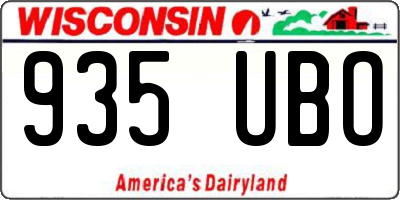 WI license plate 935UBO