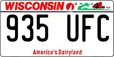 WI license plate 935UFC