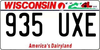 WI license plate 935UXE