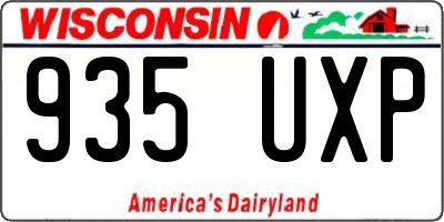 WI license plate 935UXP