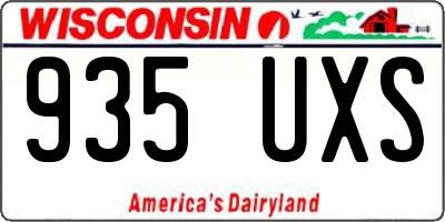WI license plate 935UXS