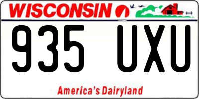 WI license plate 935UXU