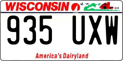 WI license plate 935UXW