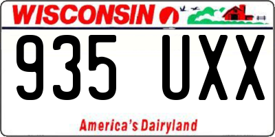 WI license plate 935UXX
