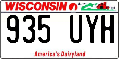 WI license plate 935UYH