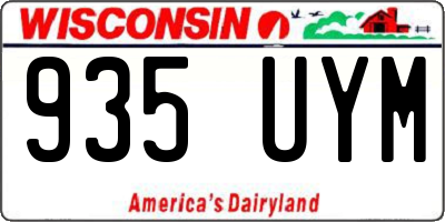 WI license plate 935UYM