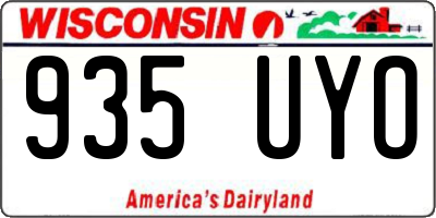 WI license plate 935UYO