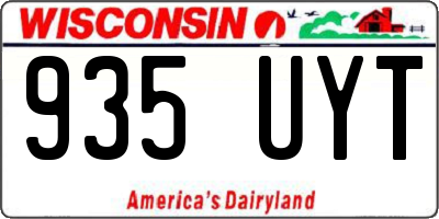 WI license plate 935UYT