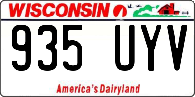 WI license plate 935UYV