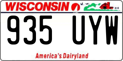 WI license plate 935UYW