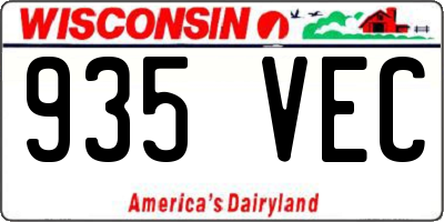 WI license plate 935VEC