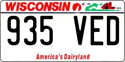 WI license plate 935VED