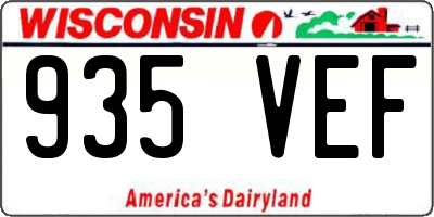 WI license plate 935VEF