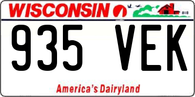 WI license plate 935VEK