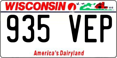 WI license plate 935VEP