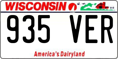 WI license plate 935VER