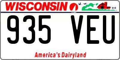 WI license plate 935VEU
