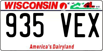 WI license plate 935VEX