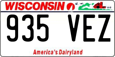 WI license plate 935VEZ