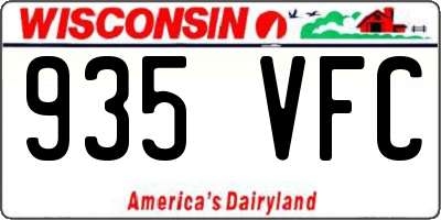 WI license plate 935VFC