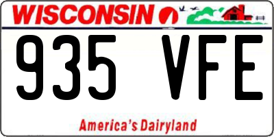 WI license plate 935VFE