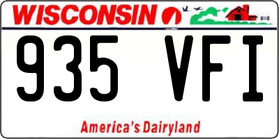 WI license plate 935VFI