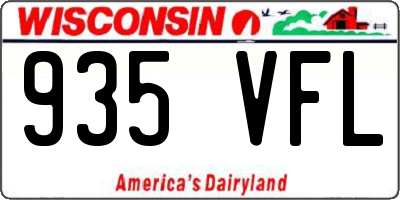 WI license plate 935VFL