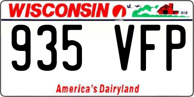 WI license plate 935VFP
