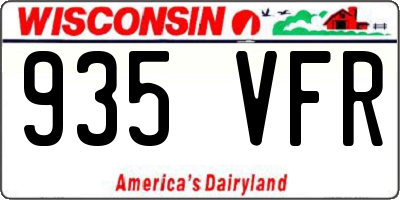 WI license plate 935VFR
