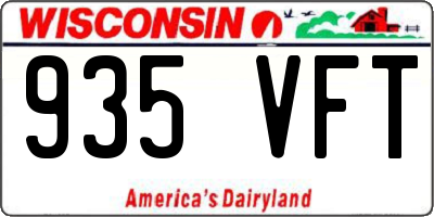 WI license plate 935VFT