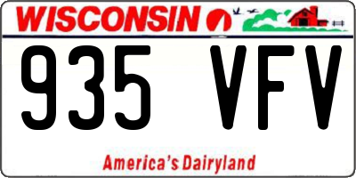 WI license plate 935VFV
