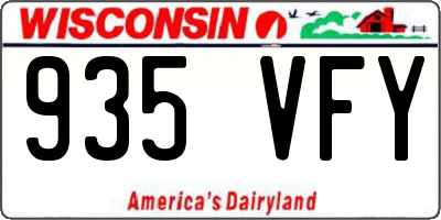 WI license plate 935VFY