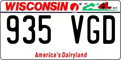 WI license plate 935VGD