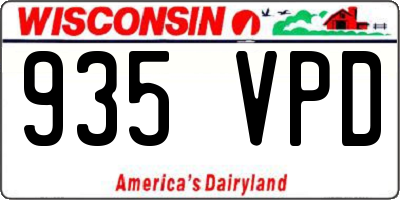 WI license plate 935VPD