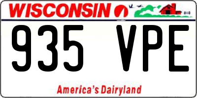 WI license plate 935VPE