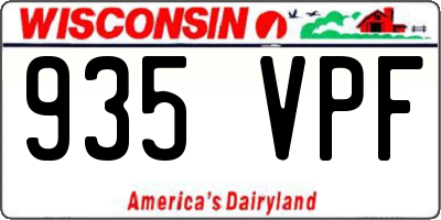 WI license plate 935VPF