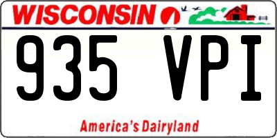 WI license plate 935VPI