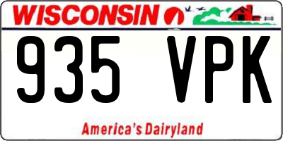 WI license plate 935VPK