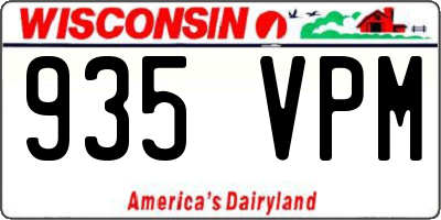 WI license plate 935VPM