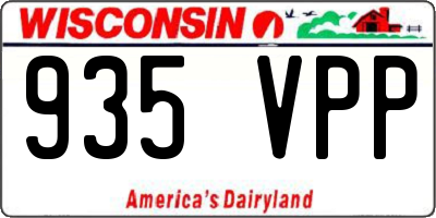 WI license plate 935VPP