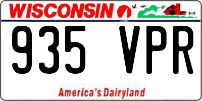 WI license plate 935VPR