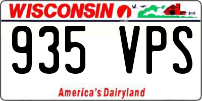 WI license plate 935VPS