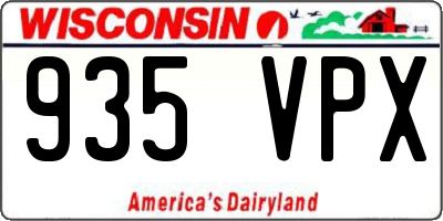 WI license plate 935VPX