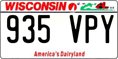 WI license plate 935VPY