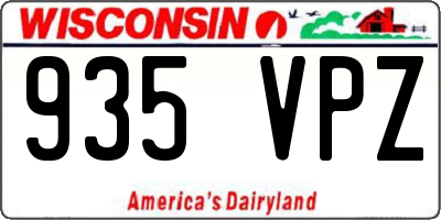 WI license plate 935VPZ