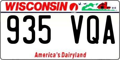 WI license plate 935VQA