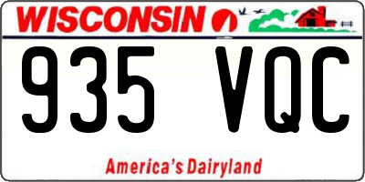 WI license plate 935VQC