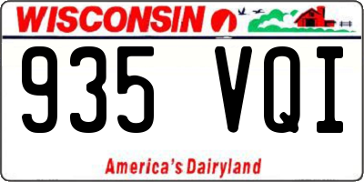 WI license plate 935VQI