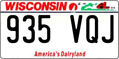 WI license plate 935VQJ